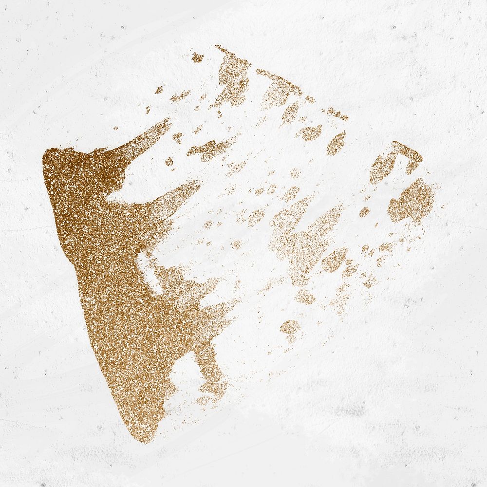 Gold abstract paint smear clipart