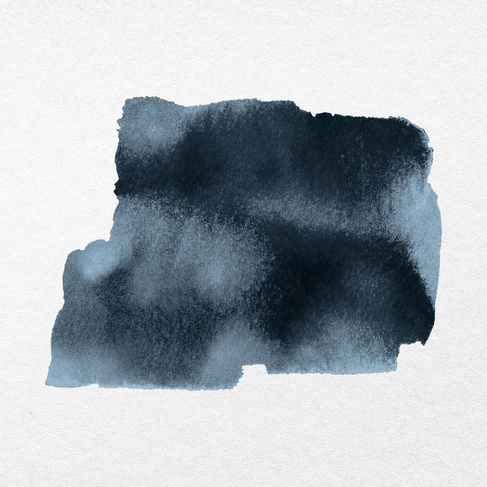 Abstract blue paint smear collage element psd