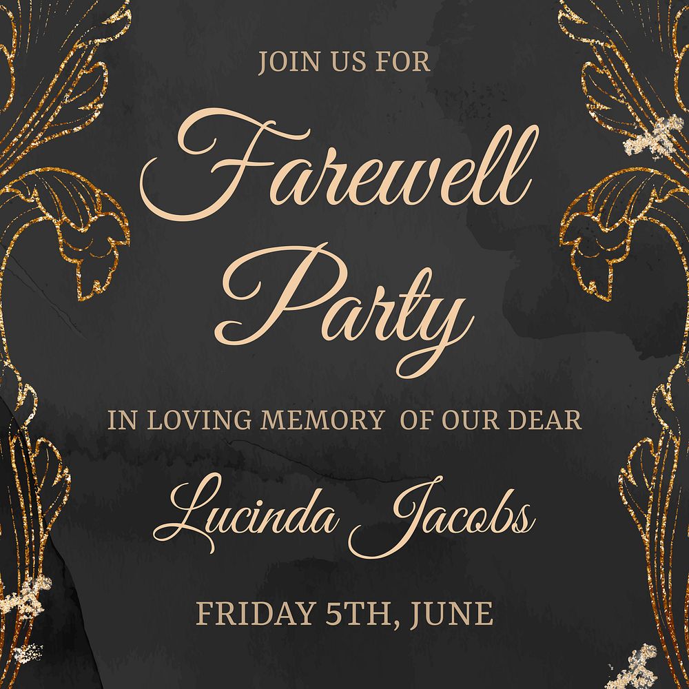 Farewell Party invitation template, aesthetic | Free PSD Template ...