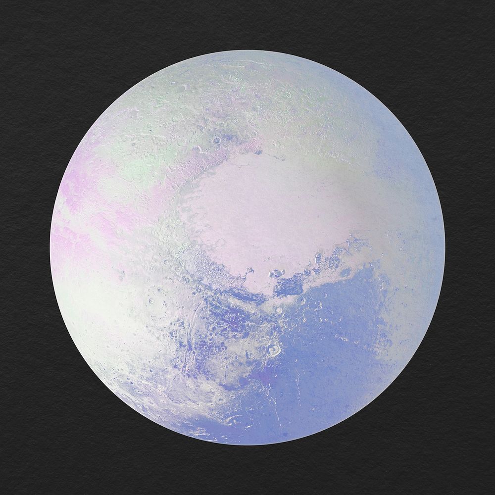 Blue planet clipart, full moon design psd