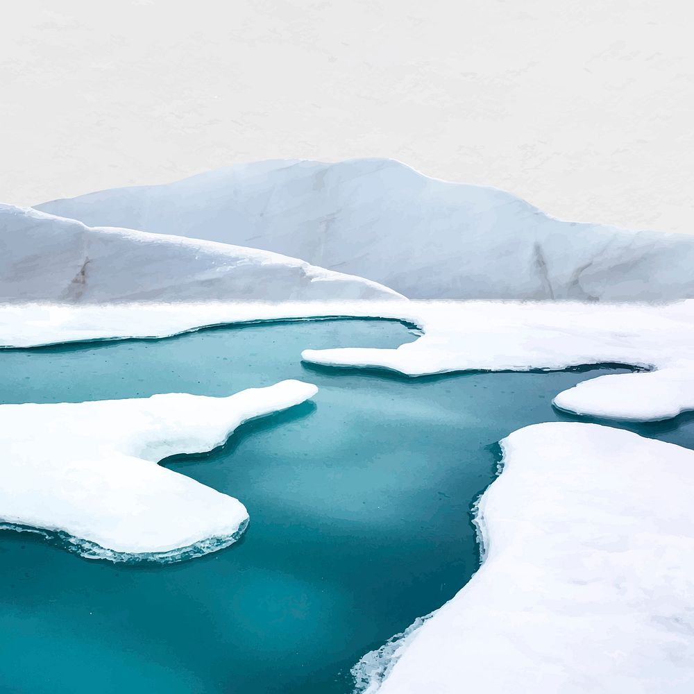 Arctic landscape clipart, nature isolated design vector