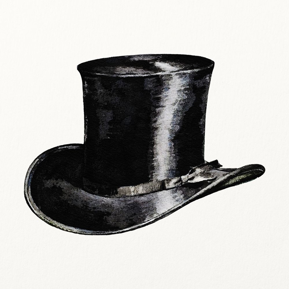 Black top hat illustration