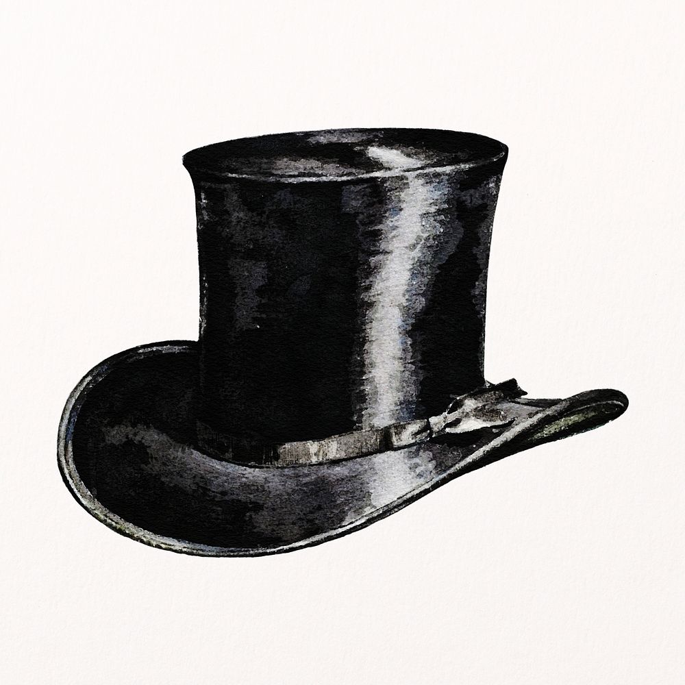 Black top hat illustration psd