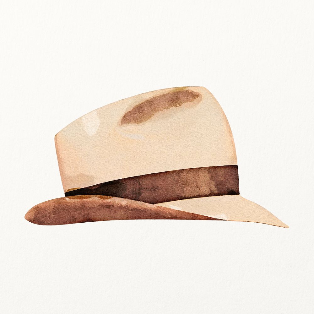 Brown fedora hat illustration