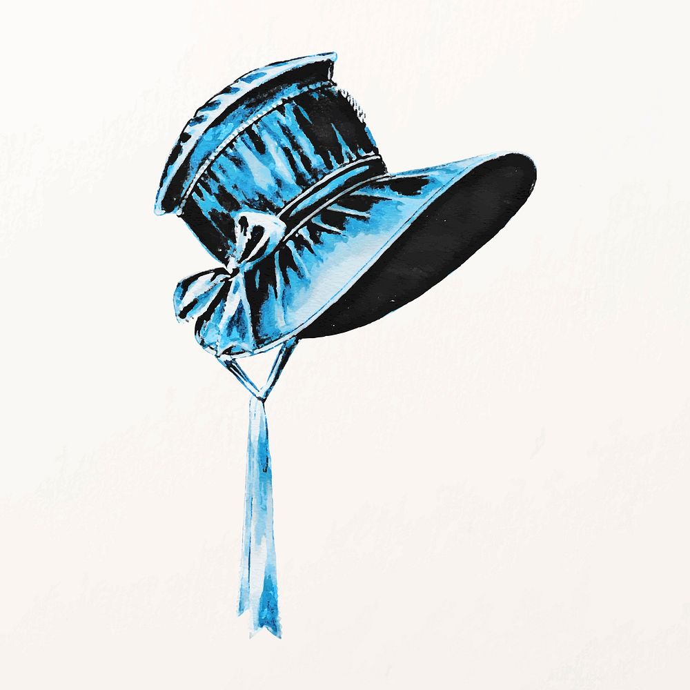 Watercolor blue bonnet illustration vector