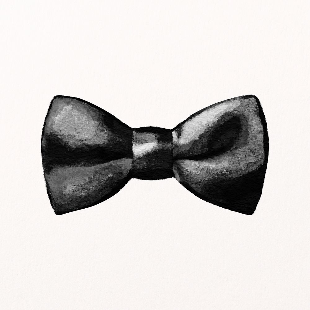 Black bow tie illustration psd