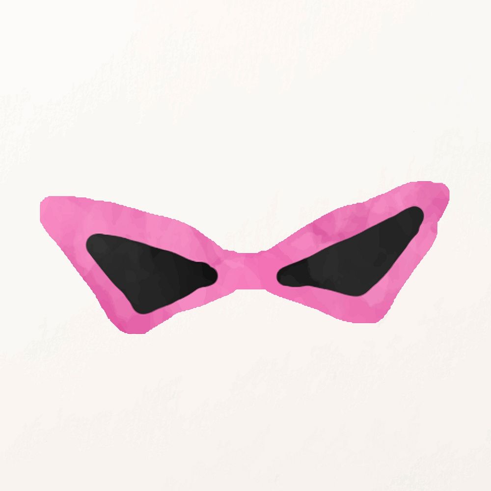 Pink watercolor sunglasses illustration vector
