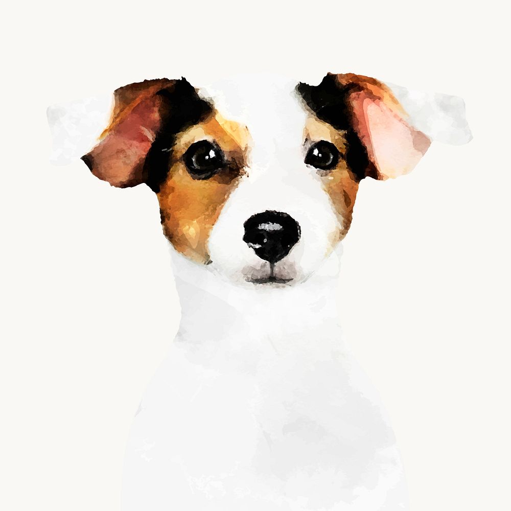 Watercolor Russell Terrier dog illustration, animal design vector