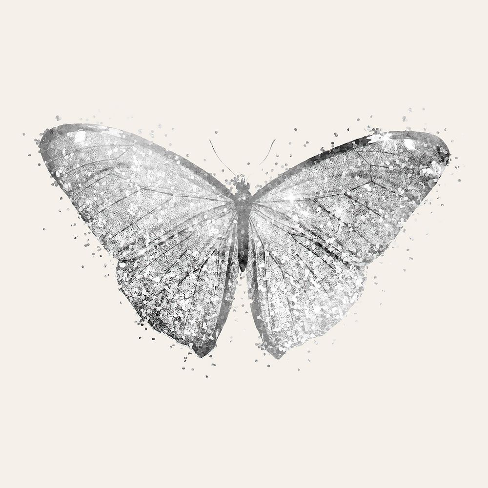 Glitter butterfly illustration vector 