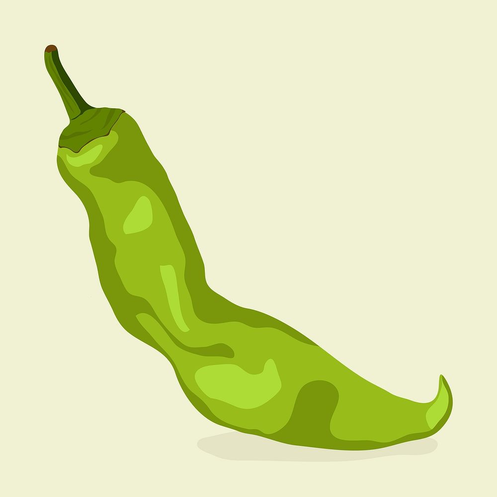 Green chili vegetable clipart, realistic illustration design