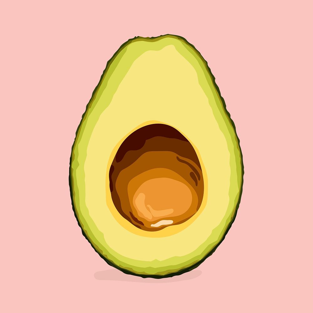 Cute avocado clipart, fruit illustration design psd