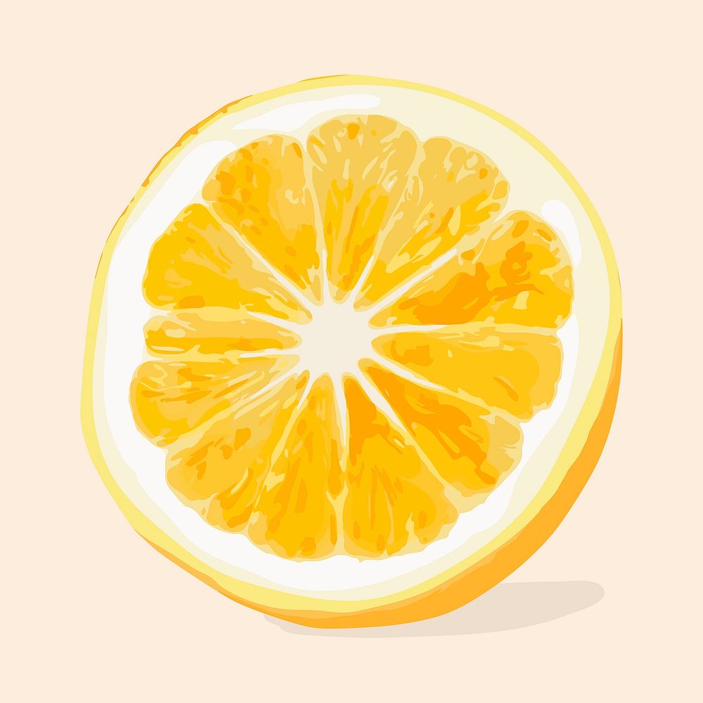 Lemon fruit clipart, realistic illustration design
