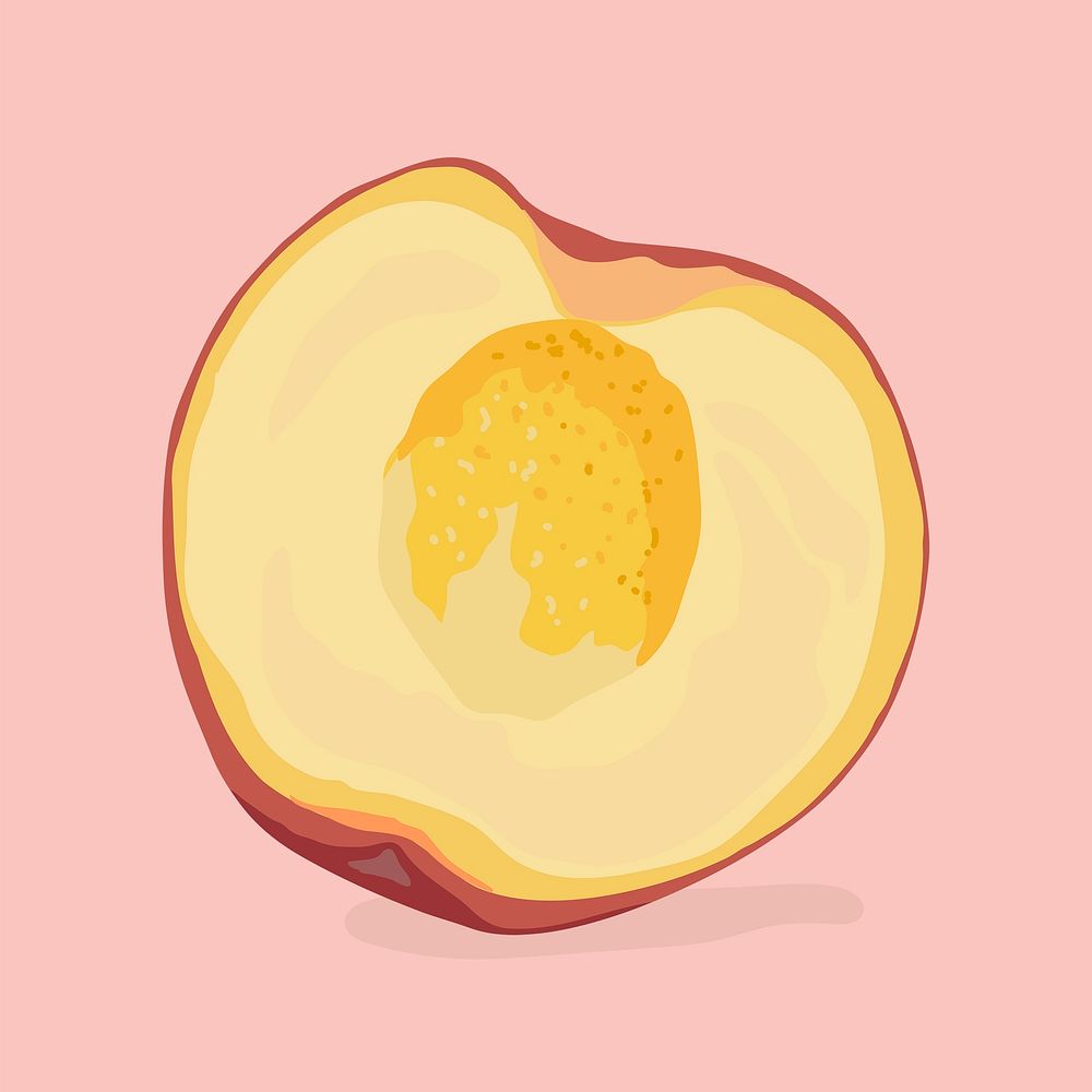 Peach clipart, fruit illustration design psd