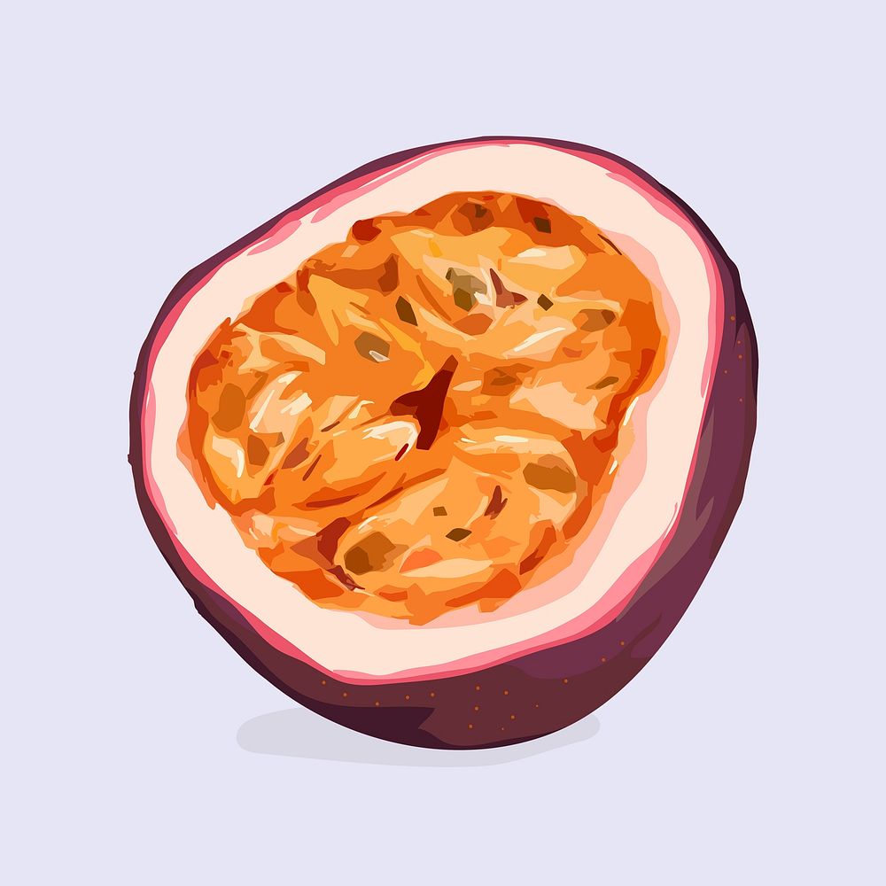 Passion fruit clipart, food illustration design psd