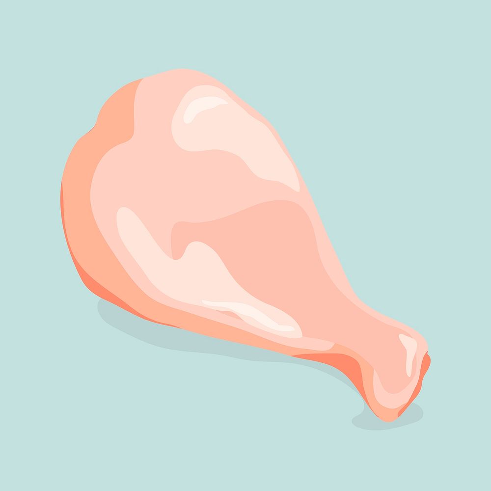 Chicken leg clipart, food illustration design psd