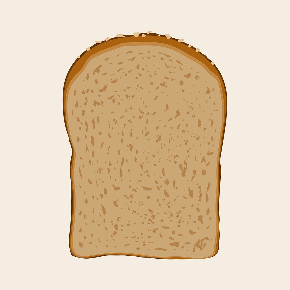 Wheat bread clipart, food illustration design psd