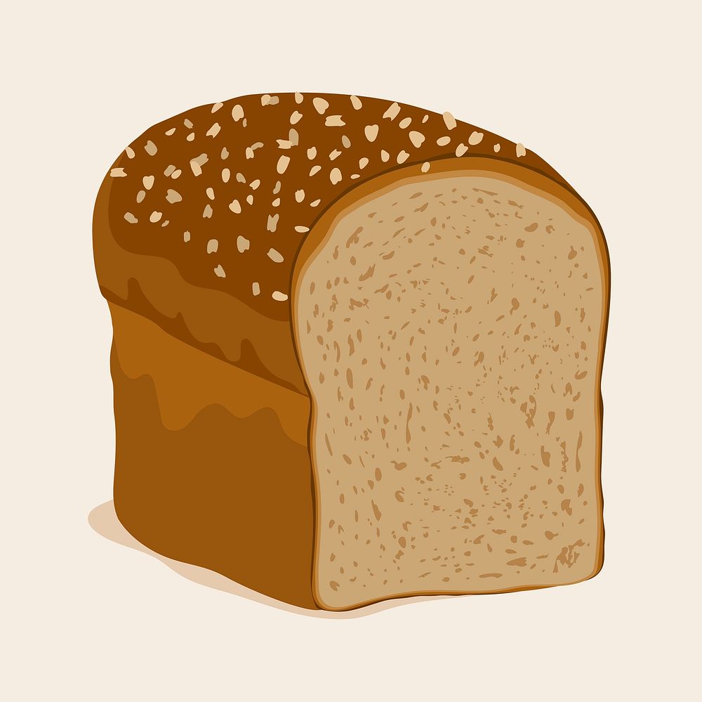 Wheat bread  clipart, food illustration design psd