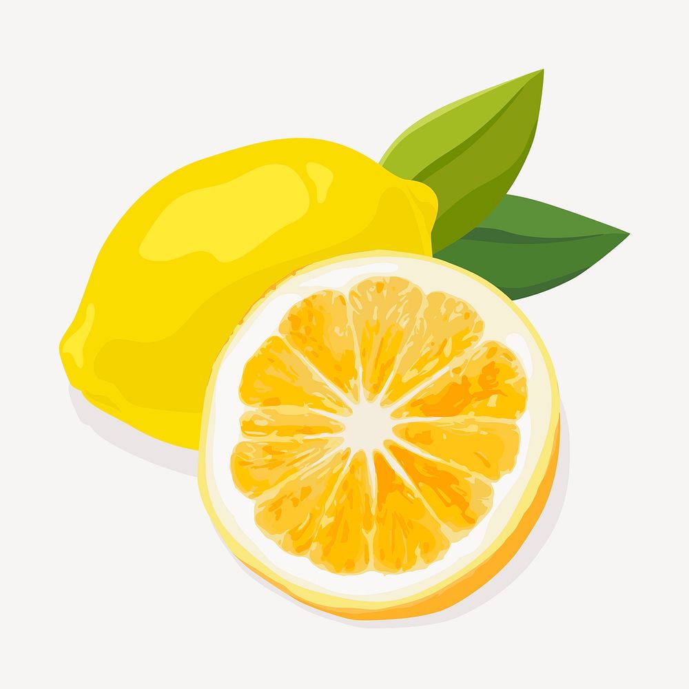 Lemon fruit clipart, realistic citrus | Free Photo Illustration - rawpixel