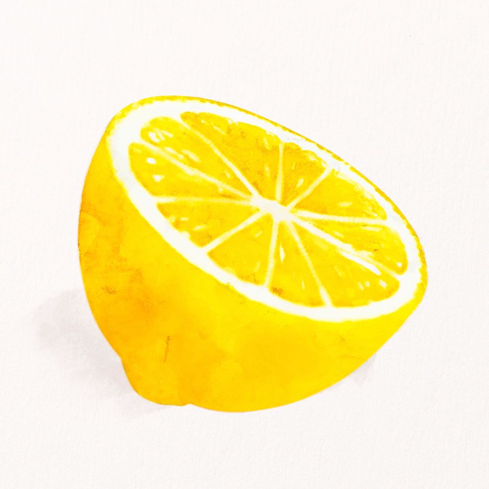 Watercolor lemon clipart, fruit illustration psd