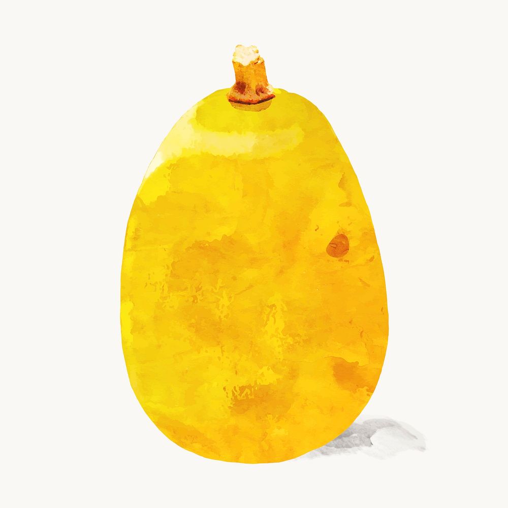 Yellow melon sticker, watercolor fruit vector 