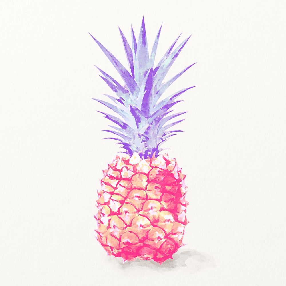 Aesthetic pineapple clipart, watercolor fruit