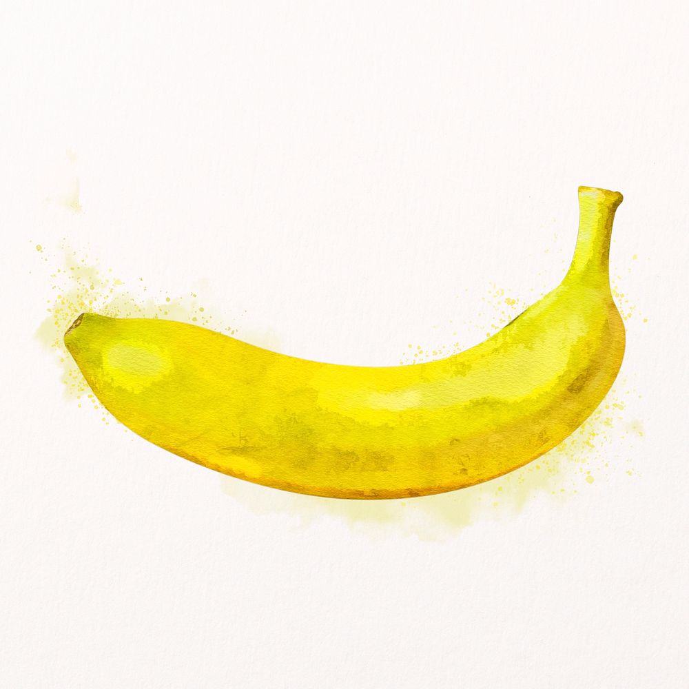 Watercolor banana clipart, fruit illustration psd