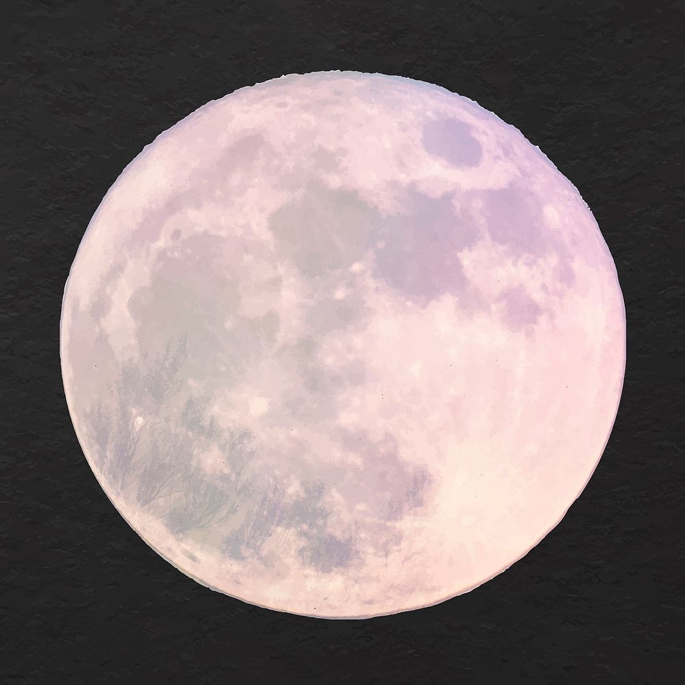 Pink moon collage element, galaxy aesthetic vector