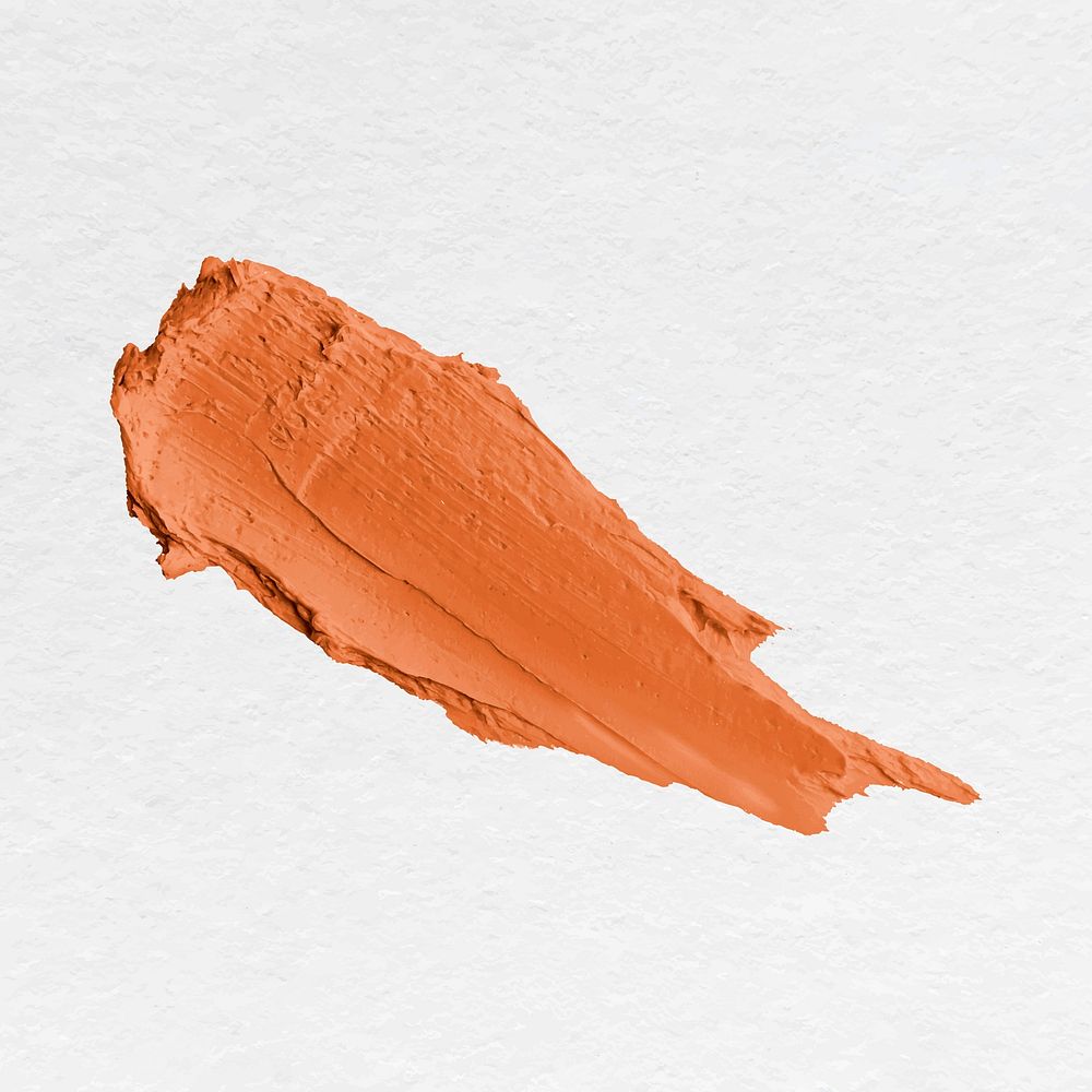 Acrylic paint smear texture clipart, orange design vector