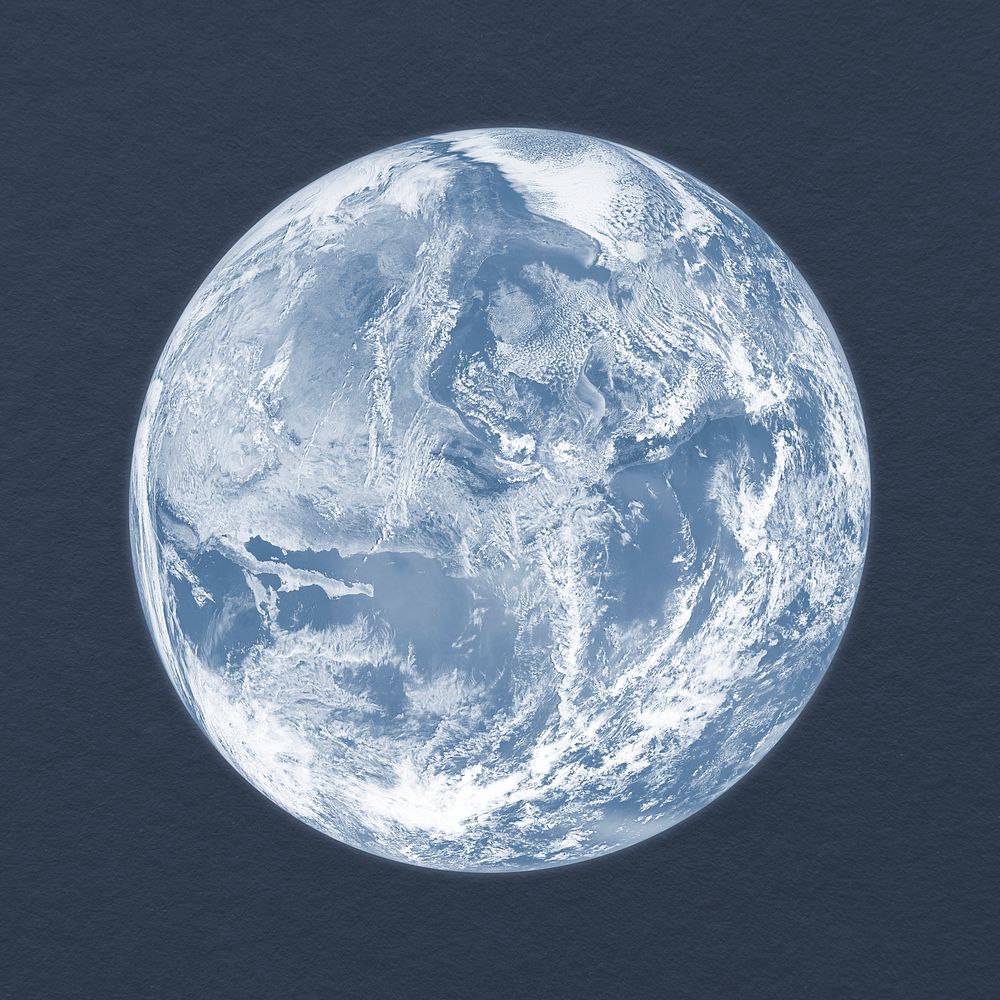 Blue earth sticker, aesthetic planet in space psd