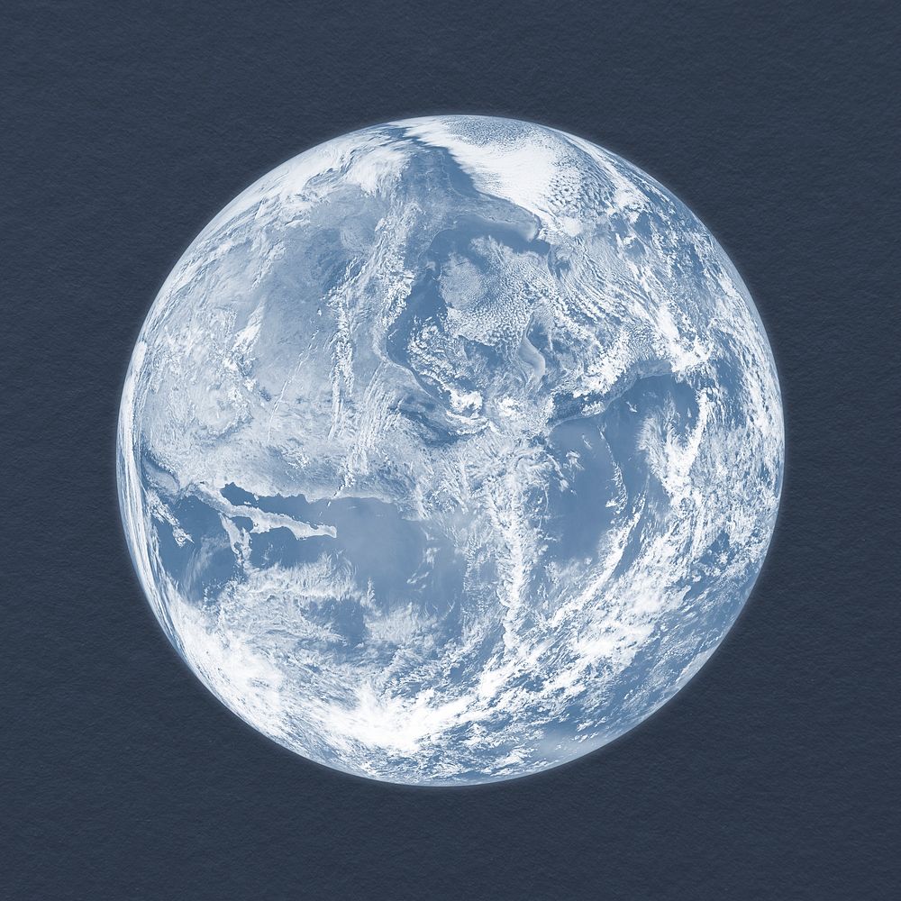 Blue earth clipart, aesthetic planet in space 