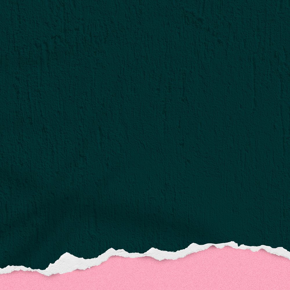 Dark green texture background, torn pink paper border design