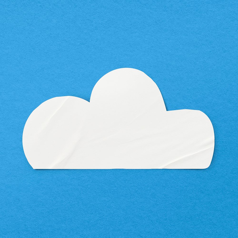 Wrinkled paper craft cloud clipart psd
