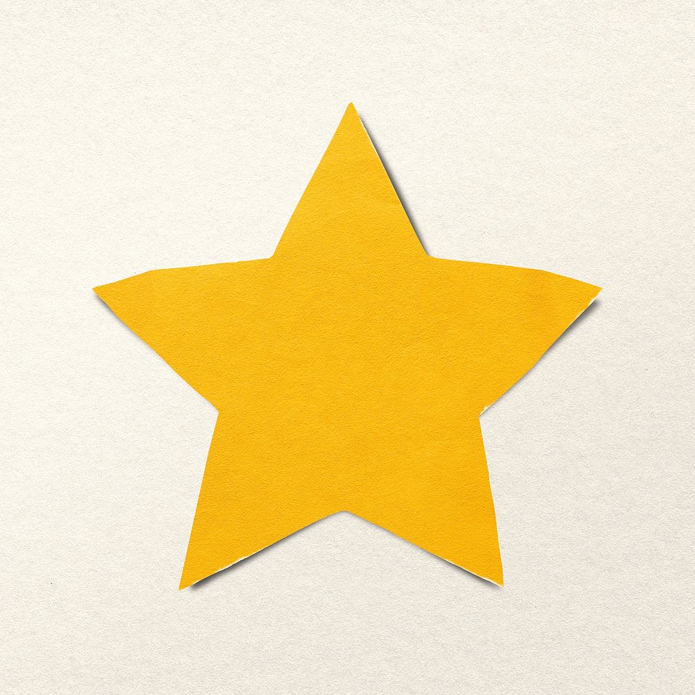 Yellow star, paper craft clipart