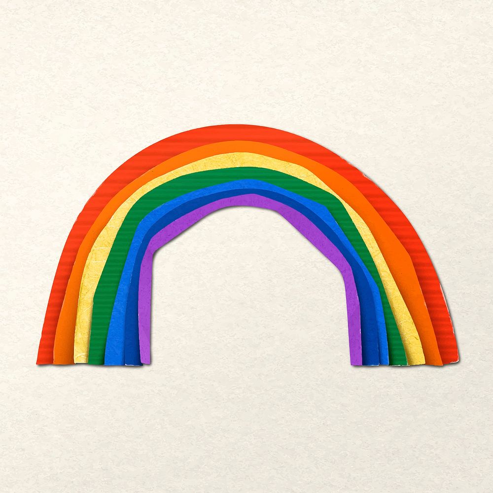 Rainbow paper craft, clipart vector
