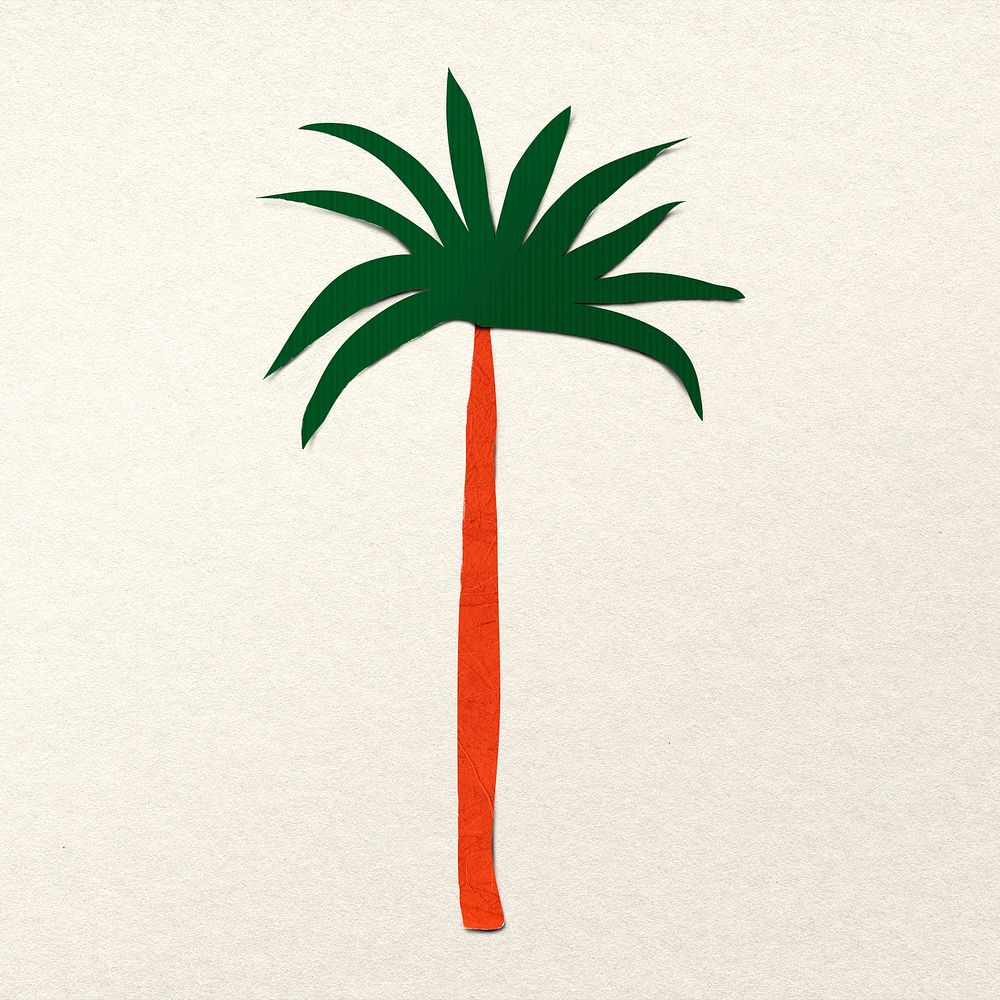 Paper craft palm tree, nature clipart