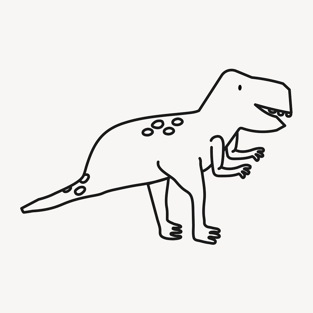 Hand drawn T-Rex, dinosaur clipart