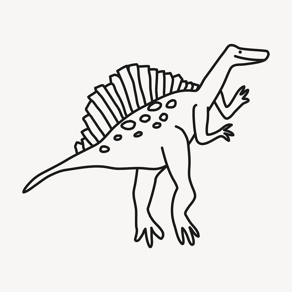 Outline dinosaur, spinosaurus clipart psd