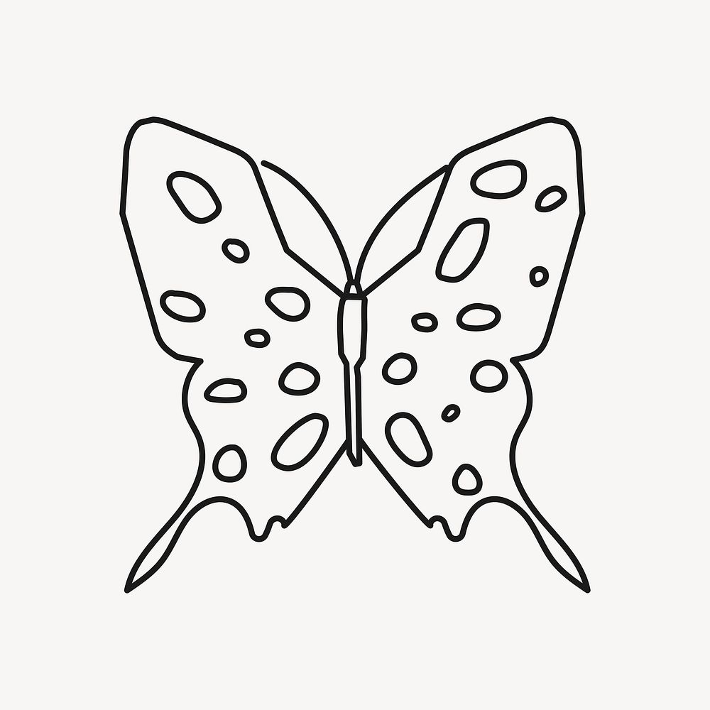 Hand drawn butterfly, insect clipart
