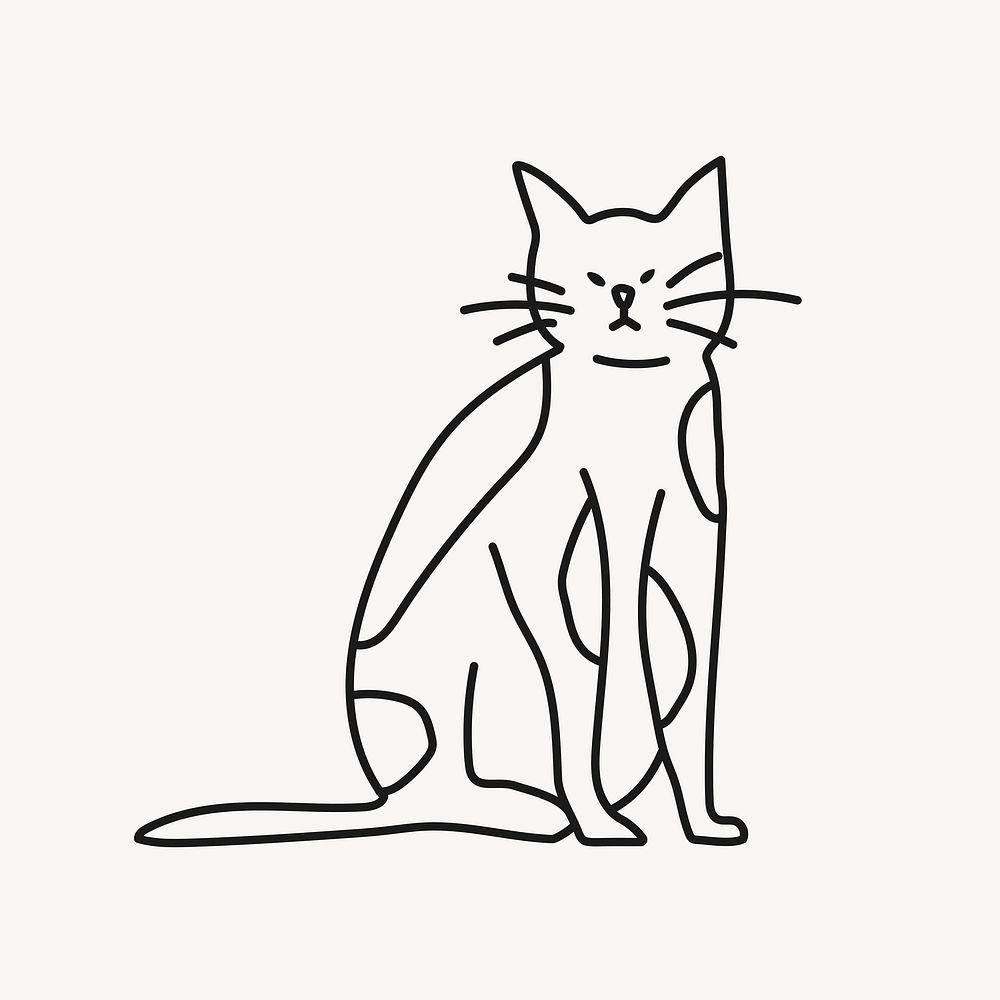 Hand drawn cat, pet clipart