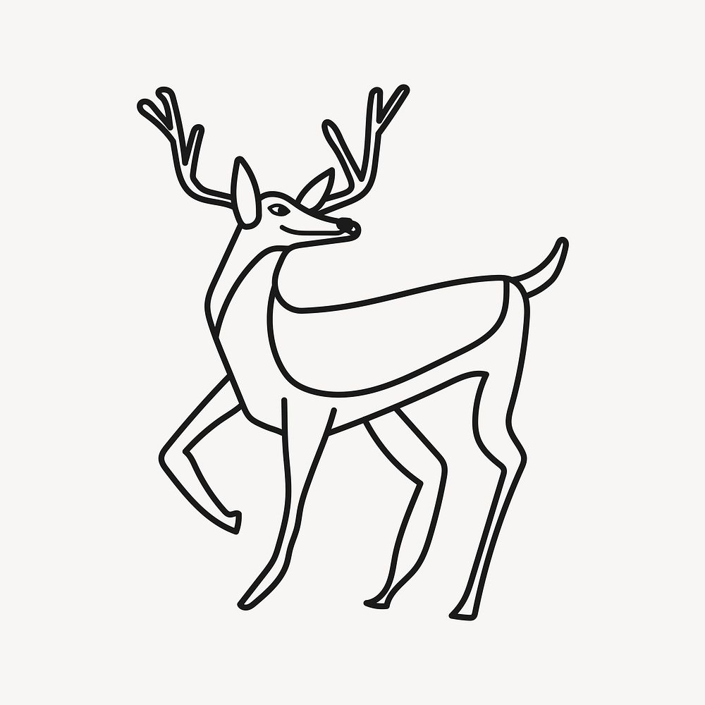 Hand drawn deer, animal clipart