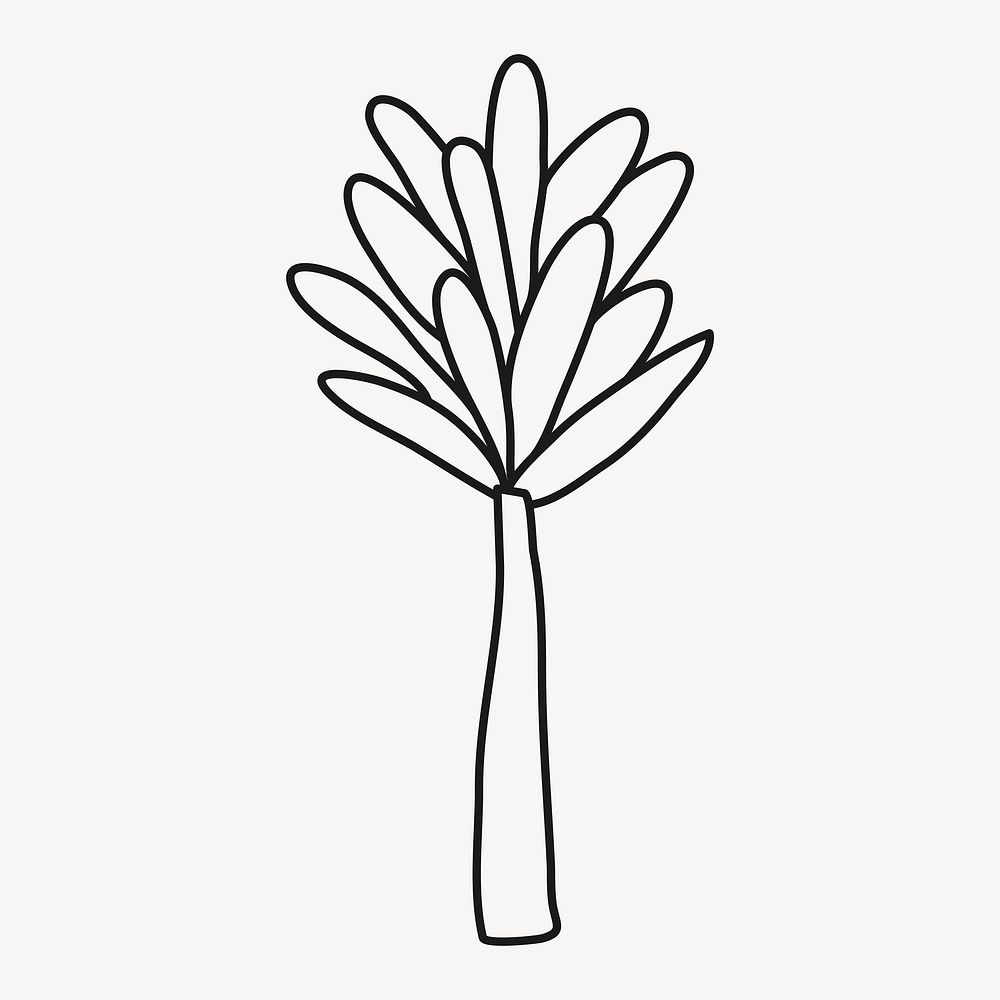 Tree outline, nature collage element vector