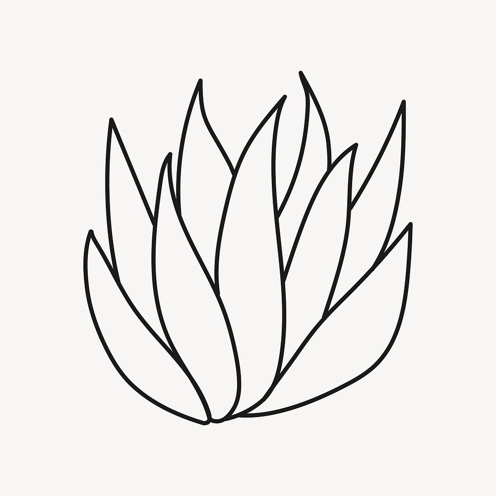 Plant doodle, aloe vera collage element vector