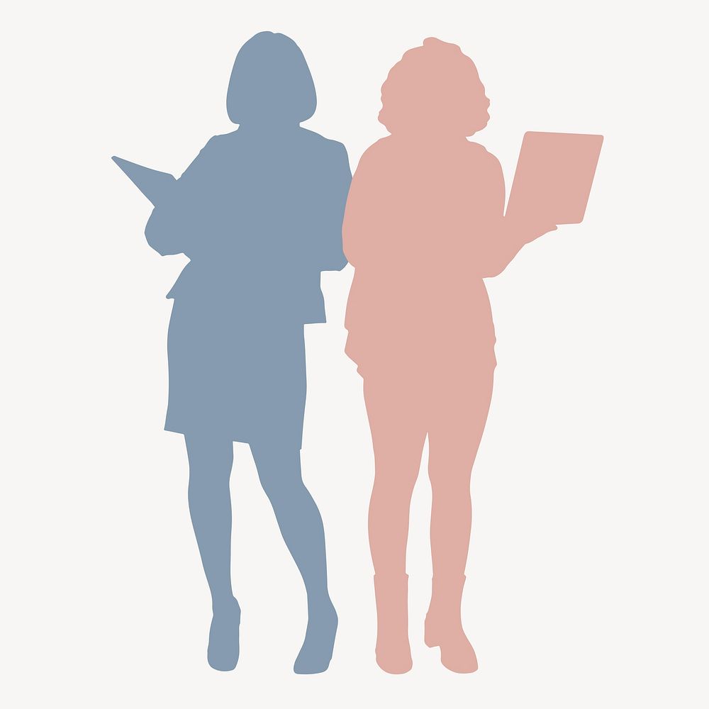 Businesswomen silhouette clipart, pastel design vector