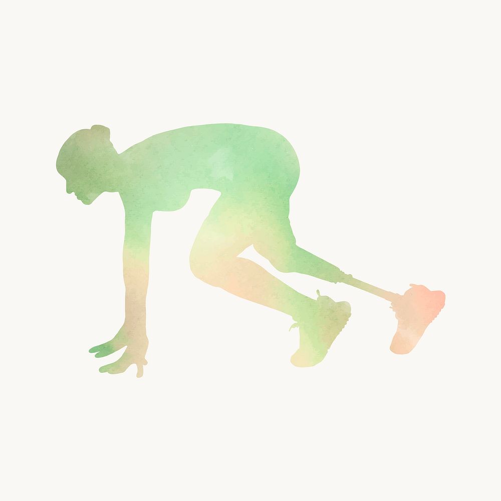 Woman amputee athlete, paralympic sport, watercolor illustration vector