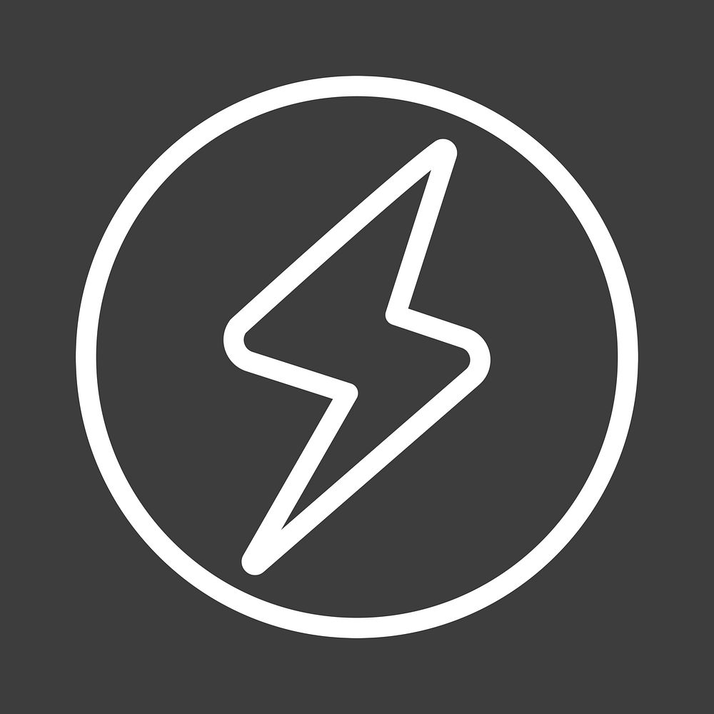 Energy icon, minimal line design vector