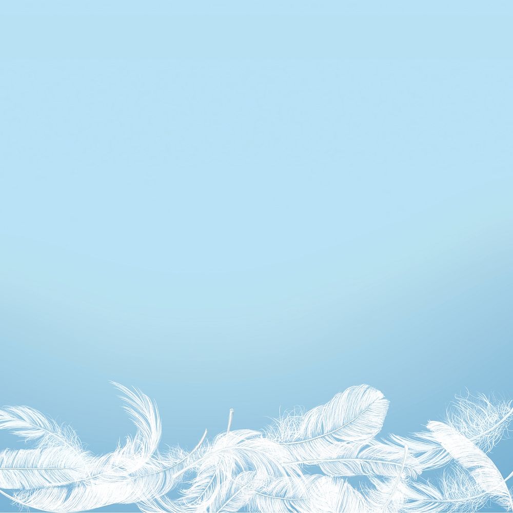 Feather border, blue background design