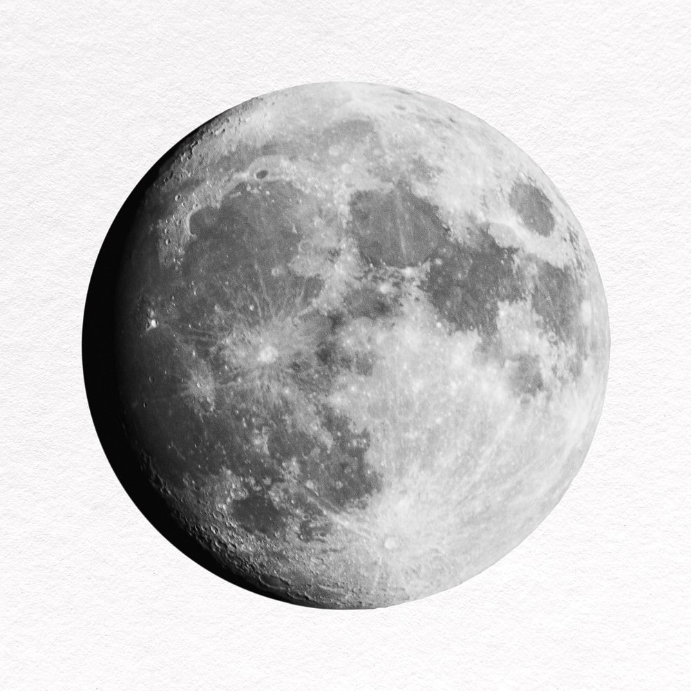 Full moon collage element, astronomy psd