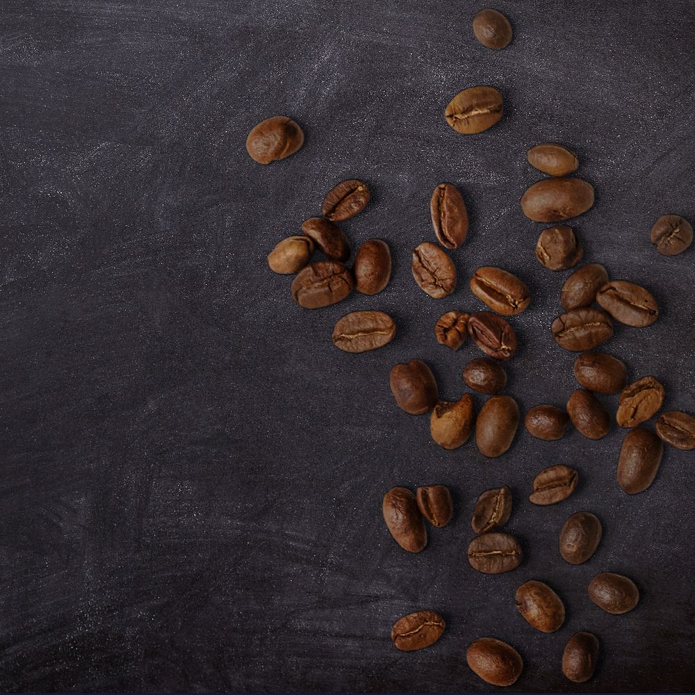 Roasted coffee beans, grunge background