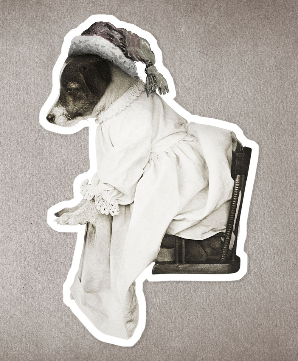 Dog on Christmas day sticker illustration