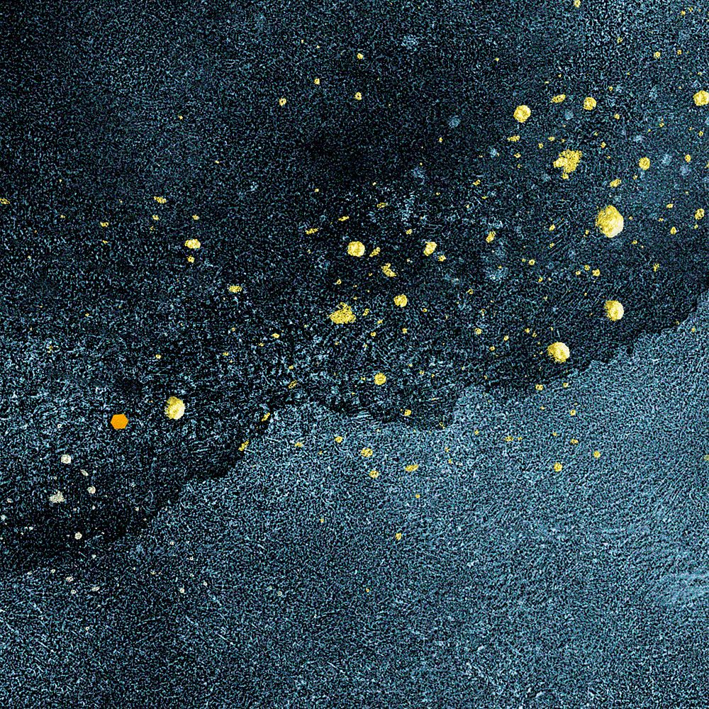 Gold splatter on dark blue texture background illustration